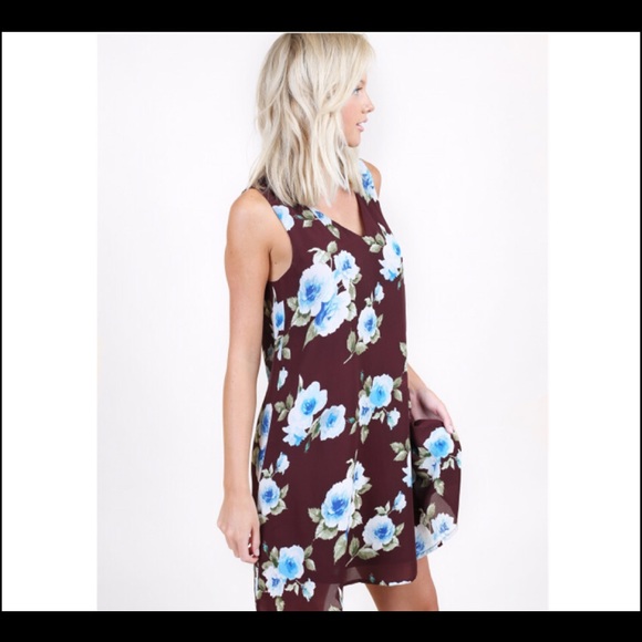 Altar’d State Burgundy and Blue Dress - Picture 3 of 6